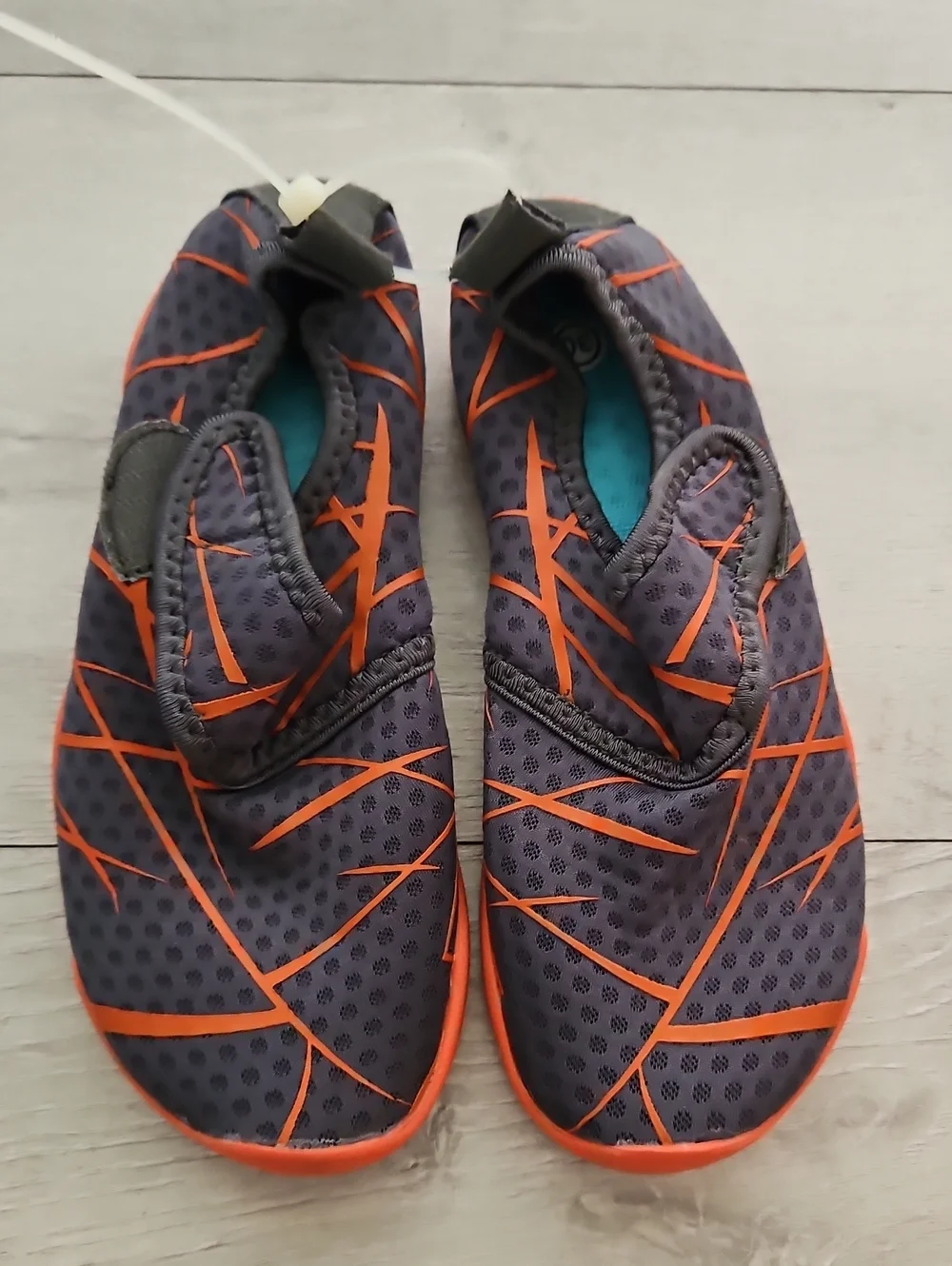 Kids Water Shoes - Gray with Orange Trim